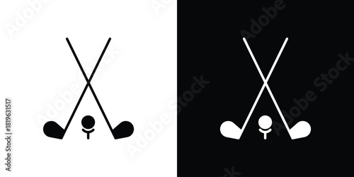 Golf club icon design concept. vector flat icons