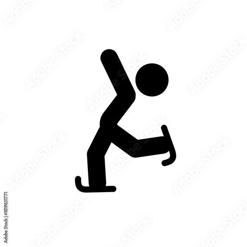 Figure skating - pictogram, vector icon