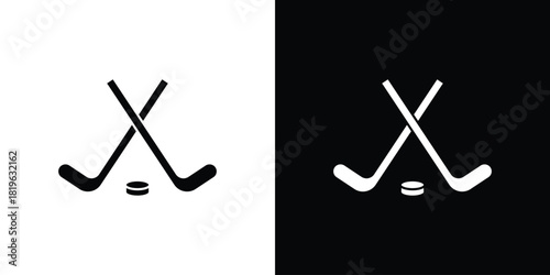Hockey sticks icon design concept. vector flat icons