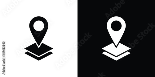 Land layer location icon design concept. vector flat icons