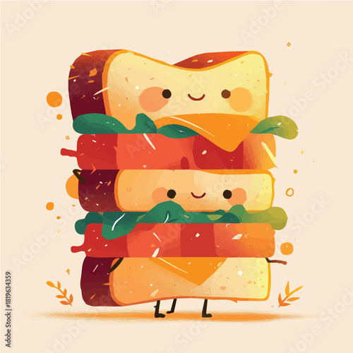 Sandwich animation vector design for motion graphics and color icons