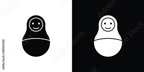 Nesting dolls icon design concept. vector flat icons