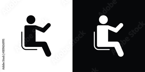 Person seat icon design concept. vector flat icons