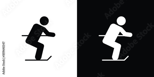 Skiing icon design concept. vector flat icons