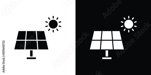 Solar panel icon design concept. vector flat icons