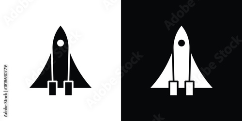 Space shuttle icon design concept. vector flat icons