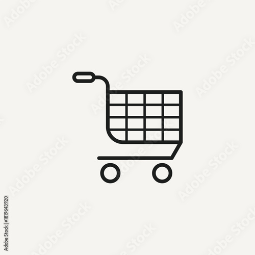 This minimalist shopping cart silhouette icon represents commerce, retail activity, and the purchasing process, This icon is perfect for use in websites, mobile apps, user interfaces, promotional