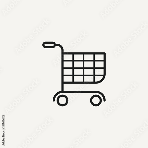 This minimalist shopping cart silhouette icon represents commerce, retail activity, and the purchasing process, This icon is perfect for use in websites, mobile apps, user interfaces, promotional
