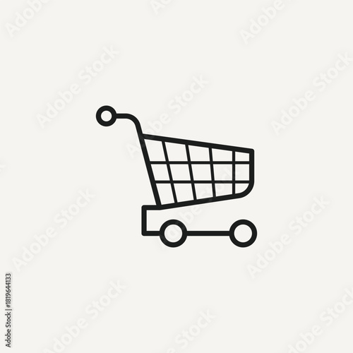 This minimalist shopping cart silhouette icon represents commerce, retail activity, and the purchasing process, This icon is perfect for use in websites, mobile apps, user interfaces, promotional