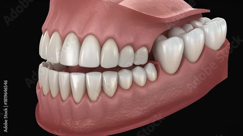 Wallpaper Mural 3D Animation of a Primary Tooth Erupting from Gums Torontodigital.ca