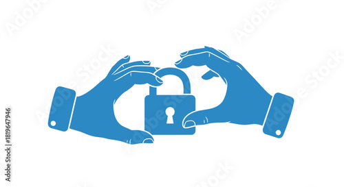Protecting data with secure hands a visual representation of digital security and trust