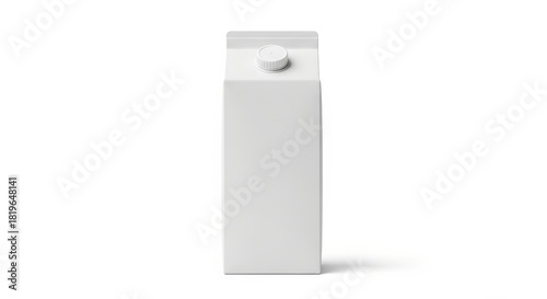 Minimalist white blank milk carton packaging