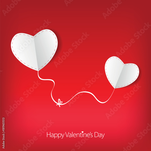 Valentines day love card with heart sign.