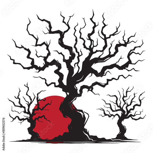 Dead trees or twisted branches for Halloween silhouette.