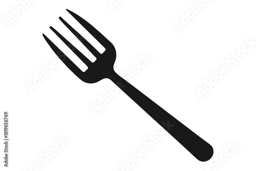 Isolated fork shows a basic four pronged shape against a white backdrop