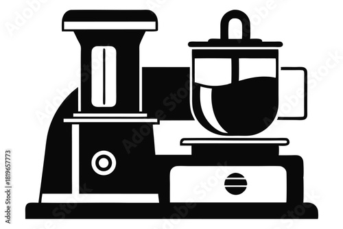 Simplified silhouette showcasing an elegant juicer and blender appliances for modern cooking needs