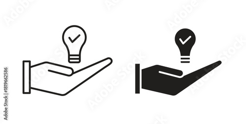 Solution icon with editable stroke and flat vector pack