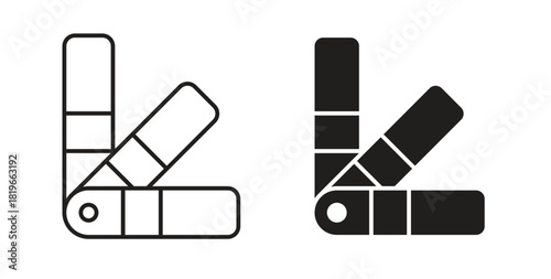 Swatch icon with editable stroke and flat vector pack