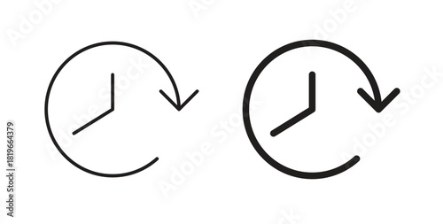 Time forward icon with editable stroke and flat vector pack