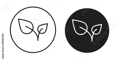 Vegan icon with editable stroke and flat vector pack