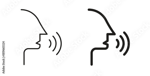 Voice icon with editable stroke and flat vector pack