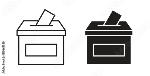 Voting icon with editable stroke and flat vector pack
