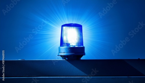 a blue rotating beacon light designed for emergency and alert signaling