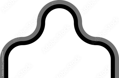 Two contrasting lines construct a zigzag-based labyrinth featuring squared wave elements and smooth curved turns.