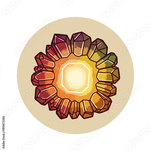 Glowing crystalline entity with vibrant colors resembling Tech Expo  