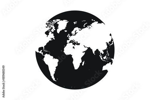 Global World Map Silhouette Earth Planet International Travel Concept