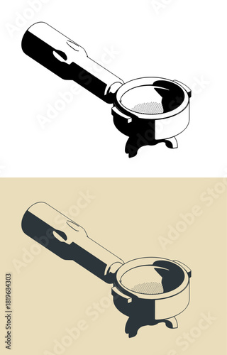 Double mouthed coffee portafilter