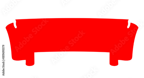 Vibrant red vintage banner element, perfect for adding a retro touch to your designs