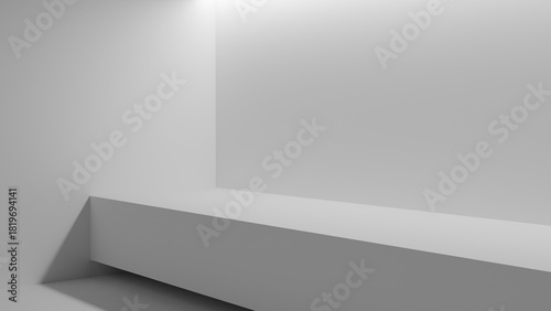 Wallpaper Mural White abstract room mock-up with empty shelf Torontodigital.ca