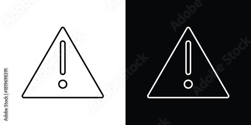 Alert icons vector symbol with editable stroke lines for web designs