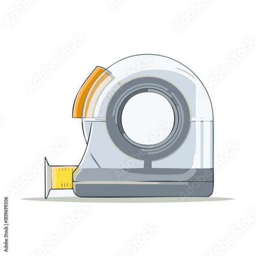 Handheld Tape Dispenser with Extended Yellow Tape