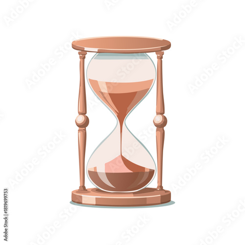 Classic Hourglass Sand Timer with Flowing Grains of Time Illustration