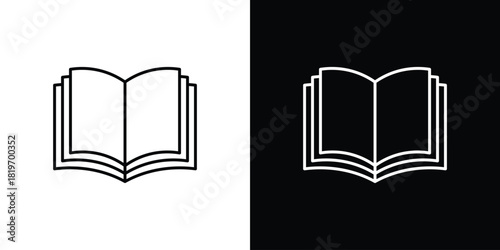Book icons vector symbol with editable stroke lines for web designs