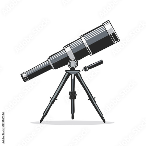Refracting telescope on a sturdy tripod for celestial observation and exploration