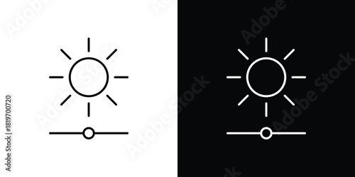 Brightness icons vector symbol with editable stroke lines for web designs