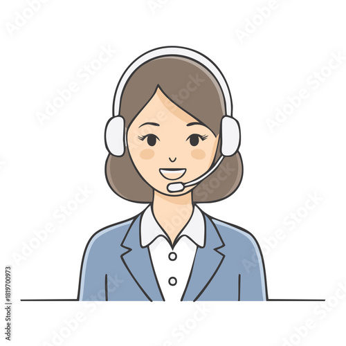 Female customer service representative wearing a headset