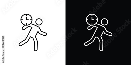 Busy icons vector symbol with editable stroke lines for web designs