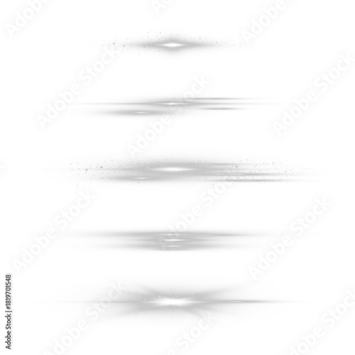 Line, effect, flash, shine, light shiny white PNG flare with horizontal streaks and transparent Overlay. Ideal for snowy Christmas backgrounds, festive light rays, or magical winter scenes.