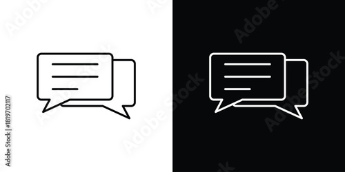 Chat icons vector symbol with editable stroke lines for web designs