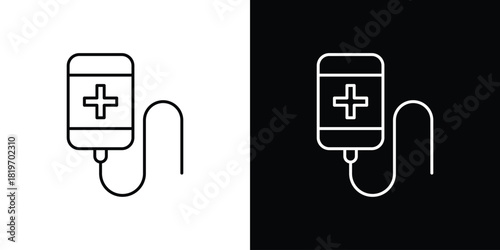 Chemotherapy icons vector symbol with editable stroke lines for web designs