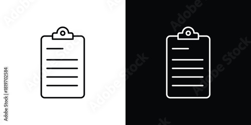 Clipboard icons vector symbol with editable stroke lines for web designs