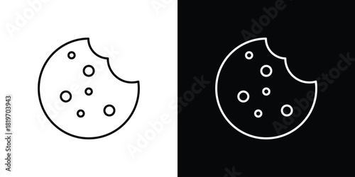 Cookie icons vector symbol with editable stroke lines for web designs