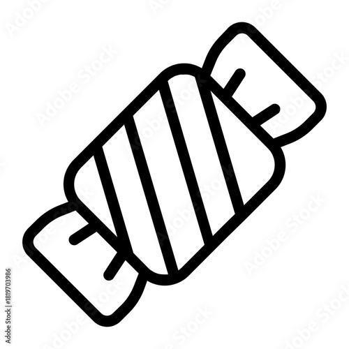 Delicious Wrapped Candy Treat Line Art Illustration