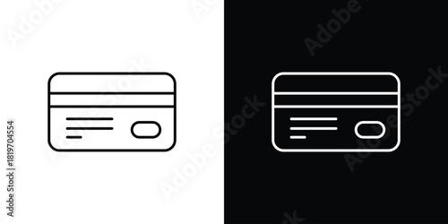 Credit card icons vector symbol with editable stroke lines for web designs