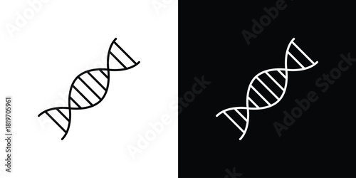 DNA icons vector symbol with editable stroke lines for web designs