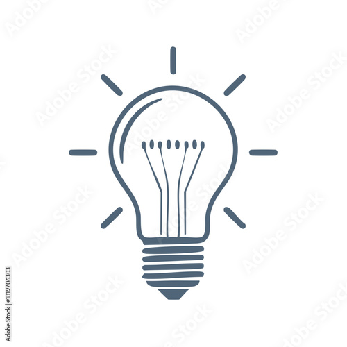 Stylized light bulb icon with circuit filament for innovation and technology concepts